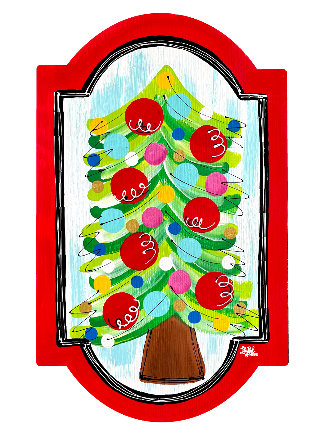 LILY PAD DESIGNS PLAQUE WITH CHRISTMAS TREE