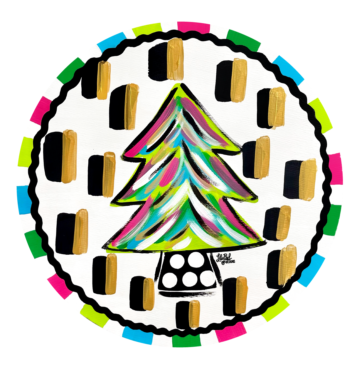 LILY PAD DESIGNS CIRCLE WITH COLORFUL TREE