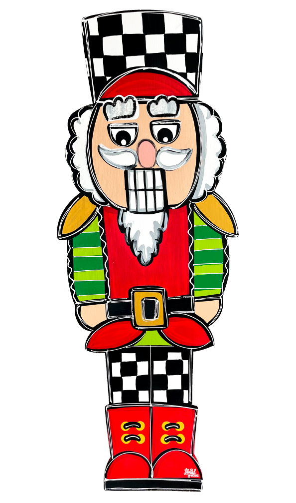 LILY PAD DESIGNS NUTCRACKER WITH CHECKERED HAT
