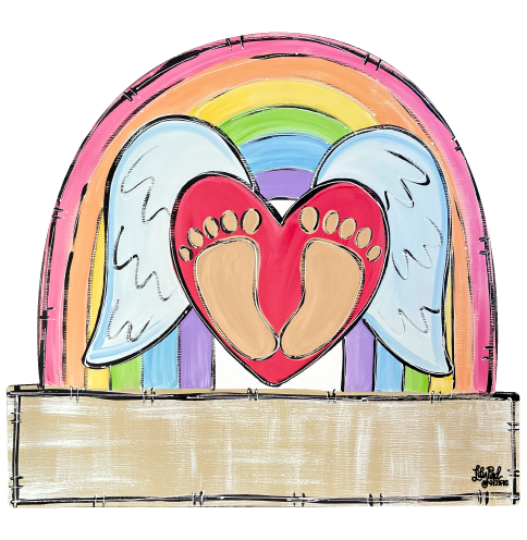 LILY PAD DESIGNS RAINBOW BABY FEET WITH ANGEL WINGS