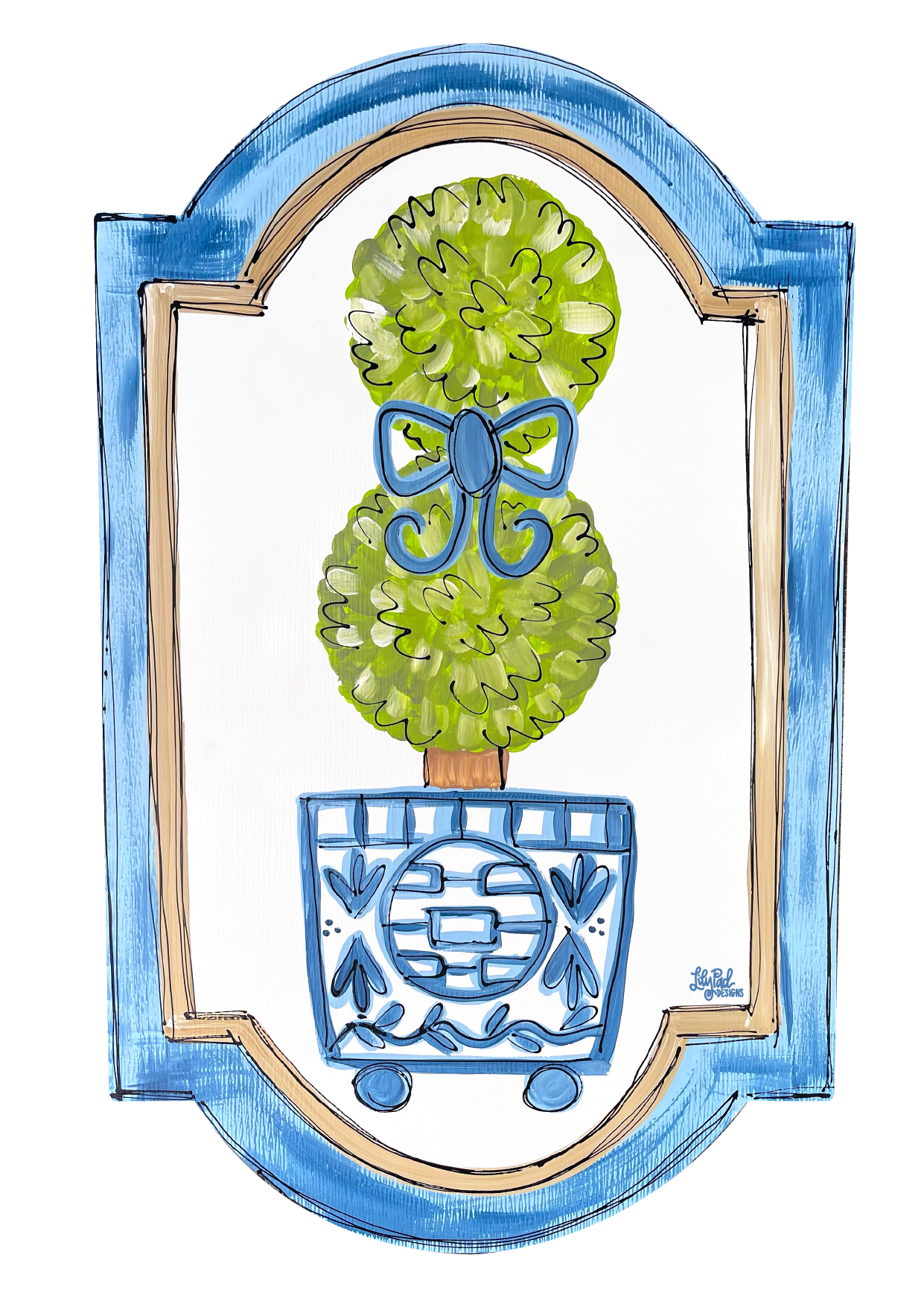 LILY PAD DESIGNS GINGER JAR WITH TREE