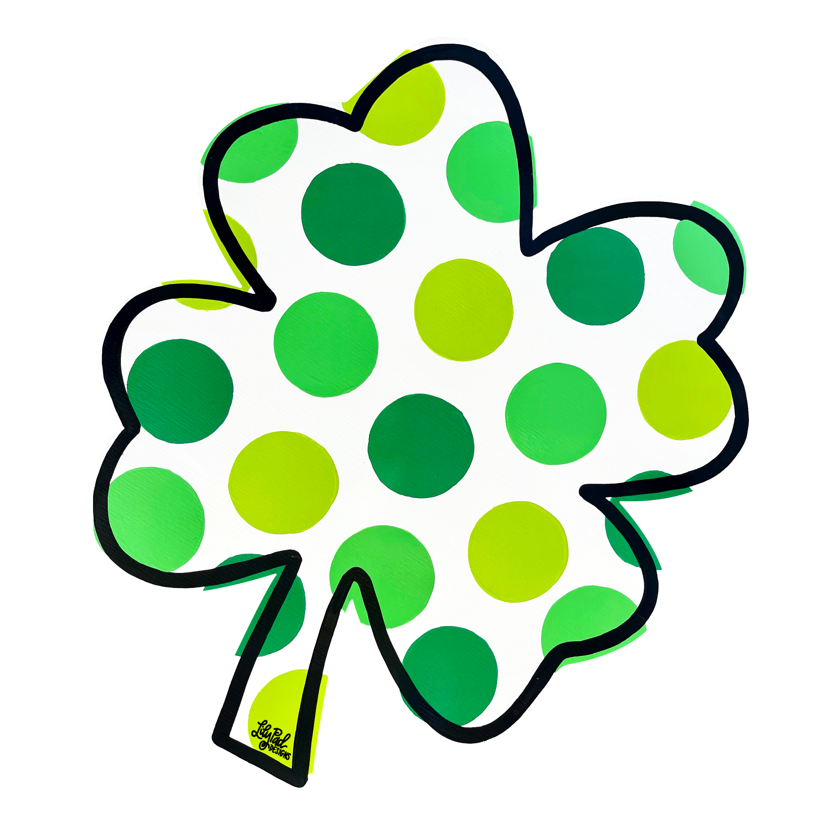 LILY PAD DESIGNS FOUR LEAF CLOVER WITH DOTS