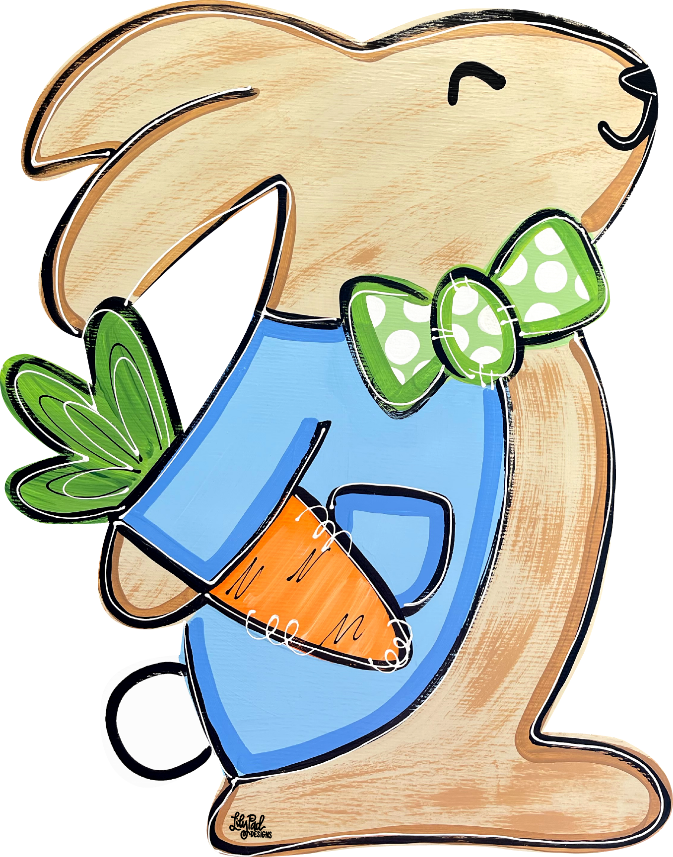 LILY PAD DESIGNS EASTER BUNNY WITH BLUE COAT