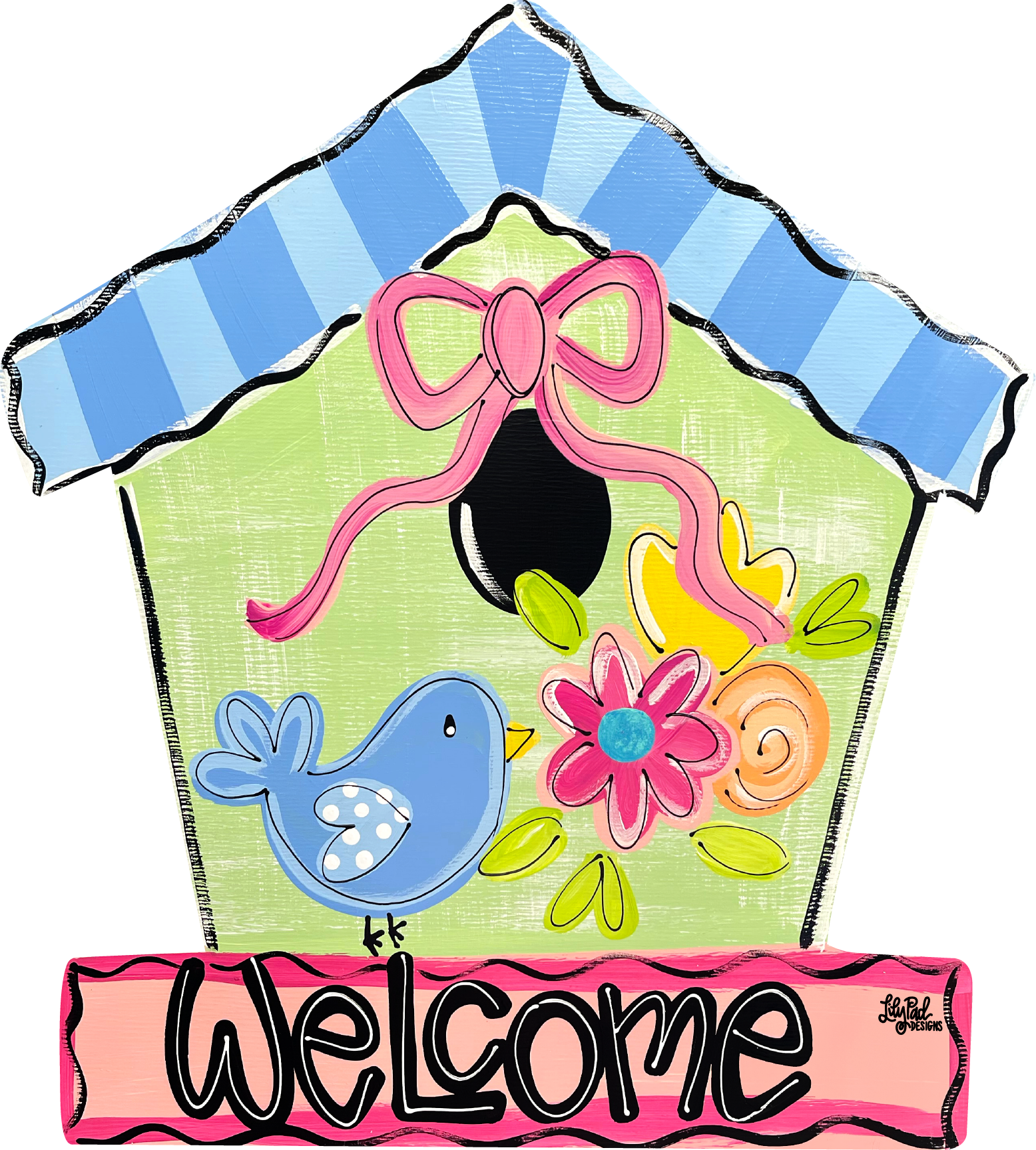 LILY PAD DESIGNS WELCOME BIRDHOUSE