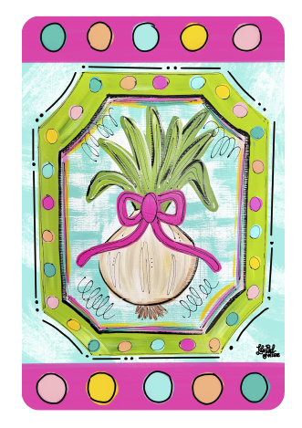 LILY PAD DESIGNS WELCOME ONION WITH PINK RIBBON