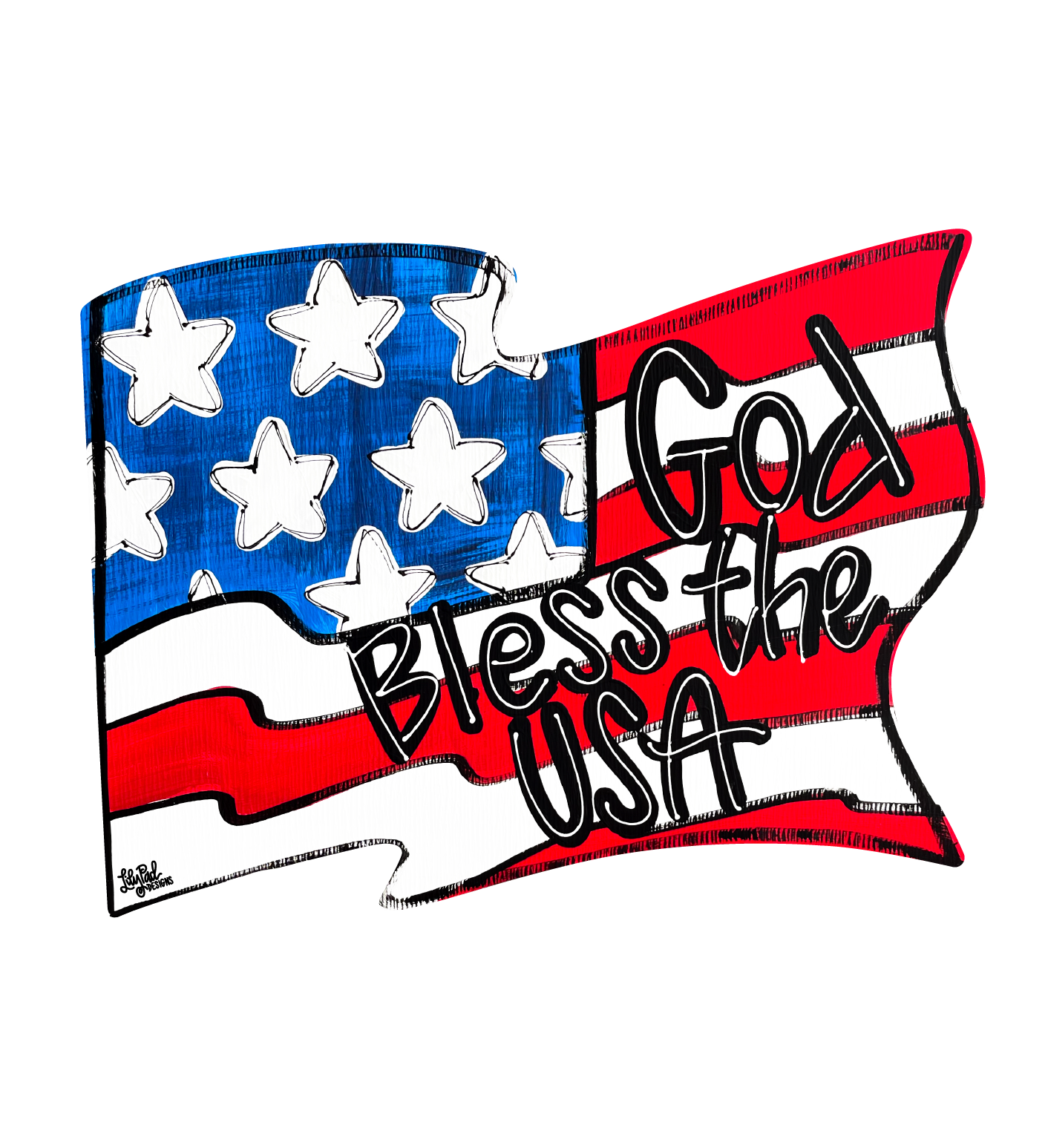 LILY PAD DESIGNS GOD BLESS THE USA AMERICAN FLAG