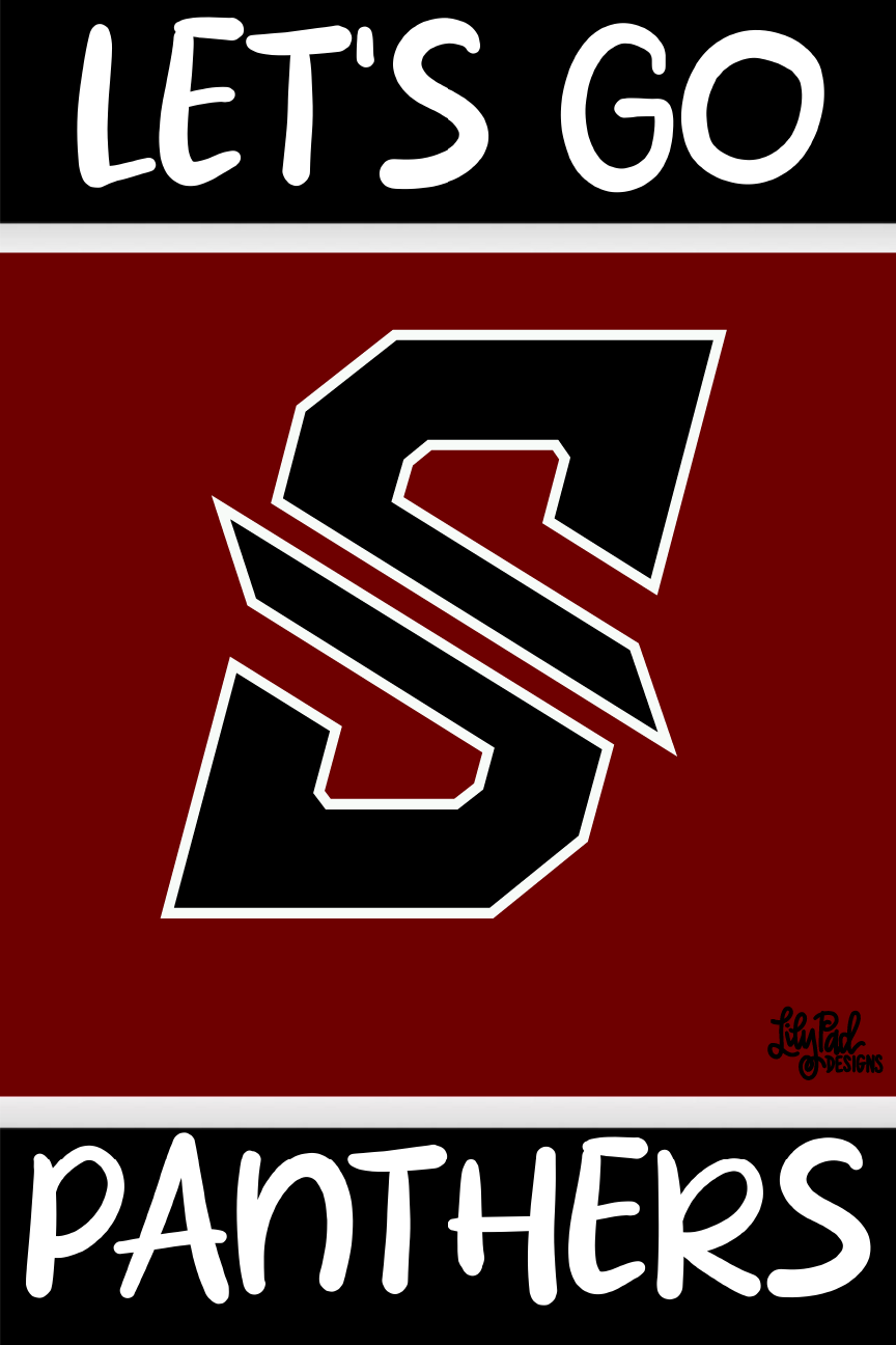 LILY PAD DESIGNS BLACK AND MAROON LETS GO PANTHERS