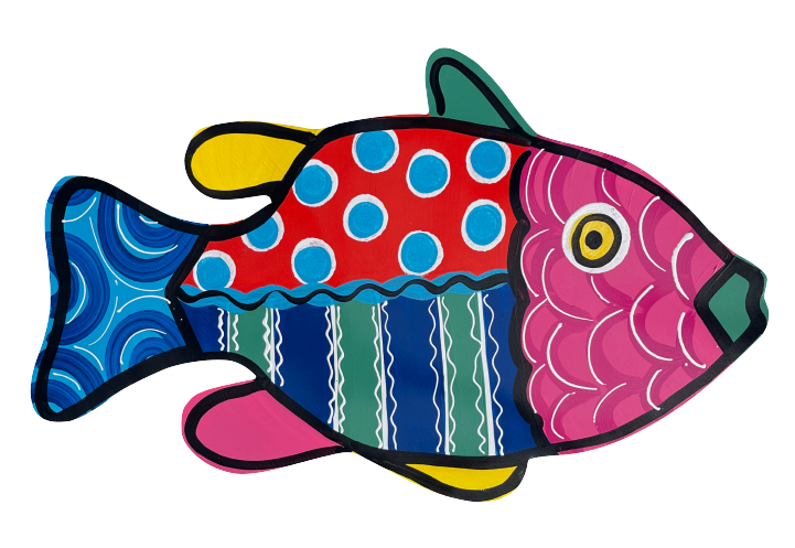 LILY PAD DESIGNS DARK FISH WITH 10 DOTS
