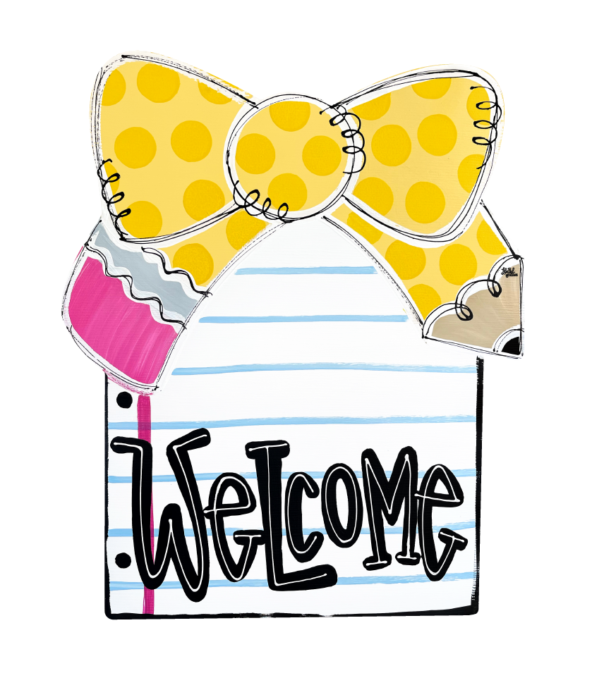 LILY PAD DESIGNS WELCOME PENCIL BOW AND PAPER