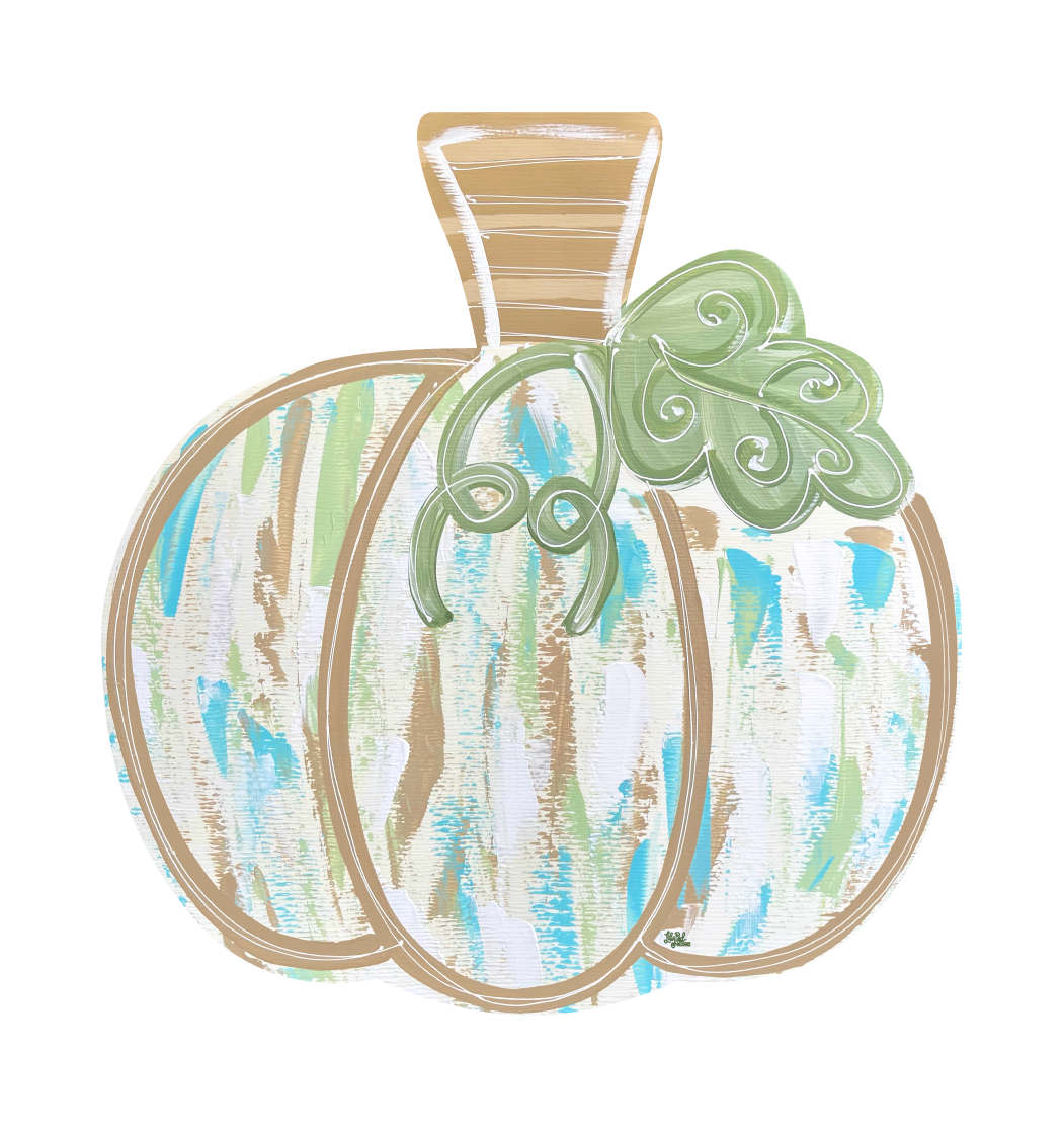LILY PAD DESIGNS BROWN AND TEAL PUMPKIN