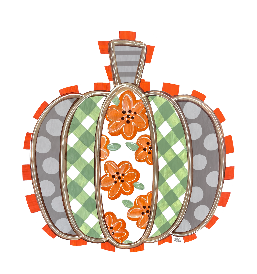 LILY PAD DESIGNS ORANGE AND GRAY PUMPKIN