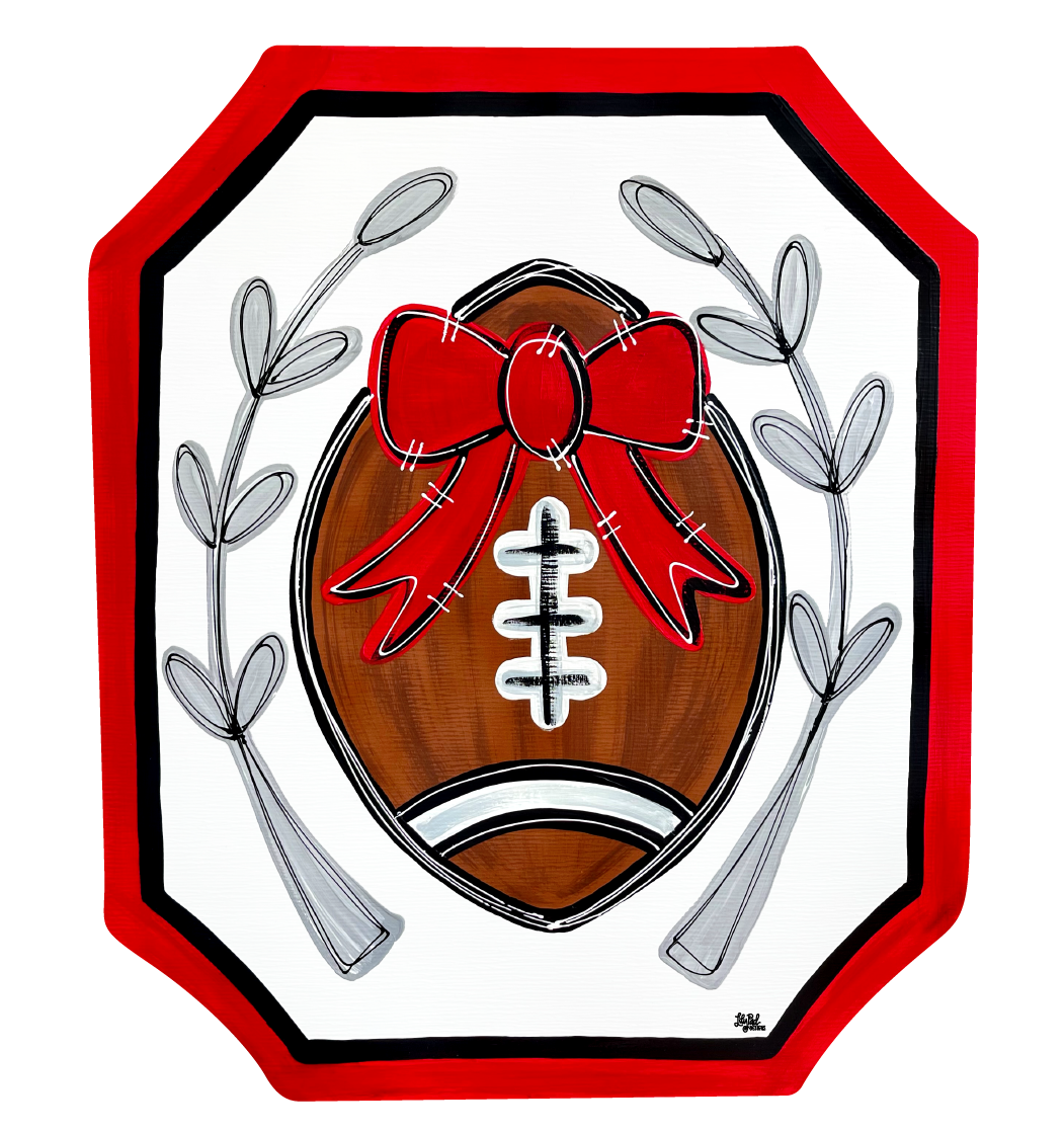 LILY PAD DESIGNS FOOTBALL PLAQUE