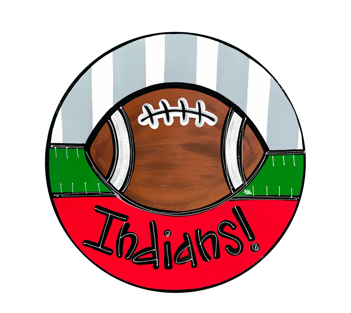 LILY PAD DESIGNS INDIANS FOOTBALL CIRCLE