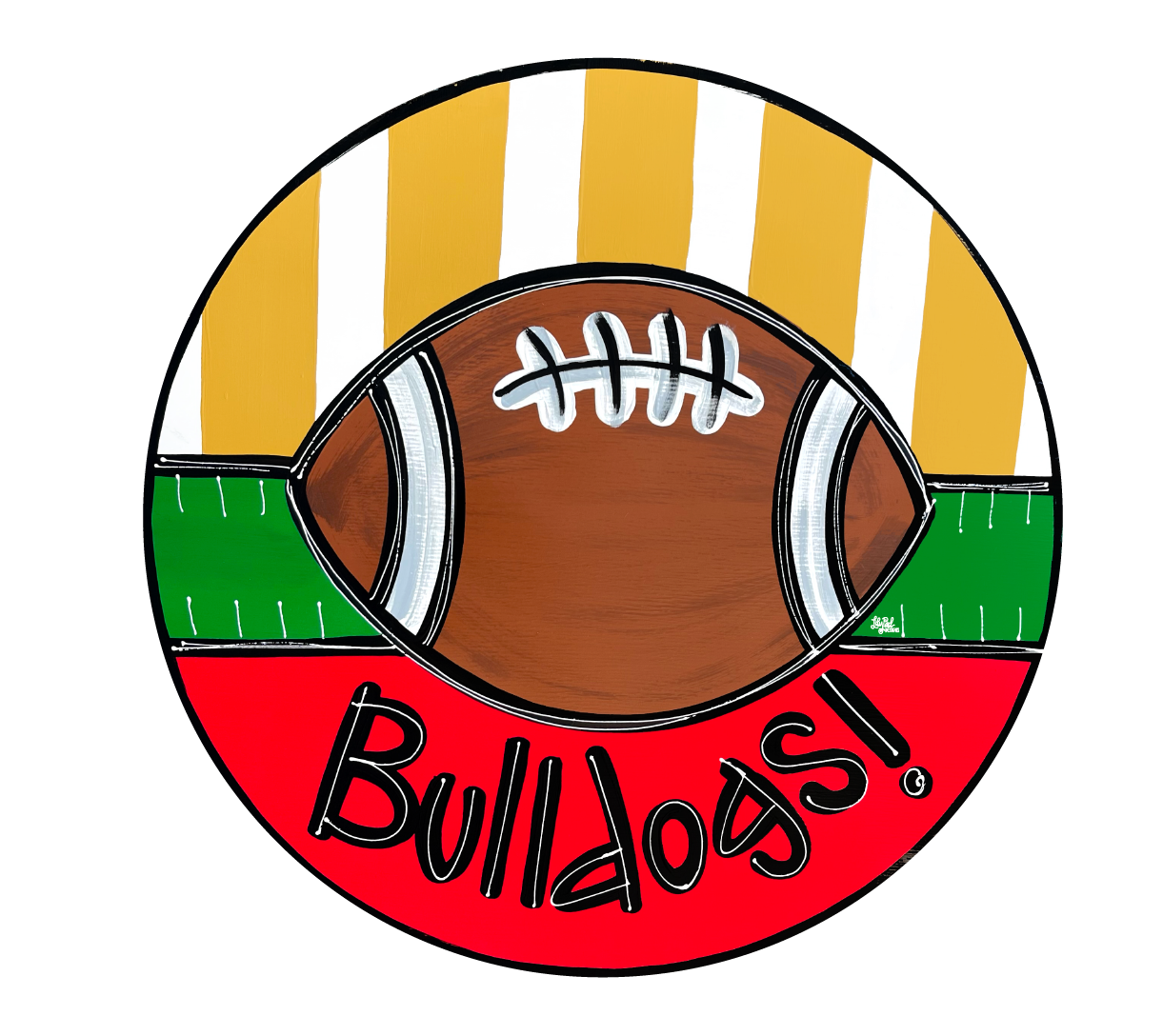LILY PAD DESIGNS BULLDOGS FOOTBALL CIRCLE