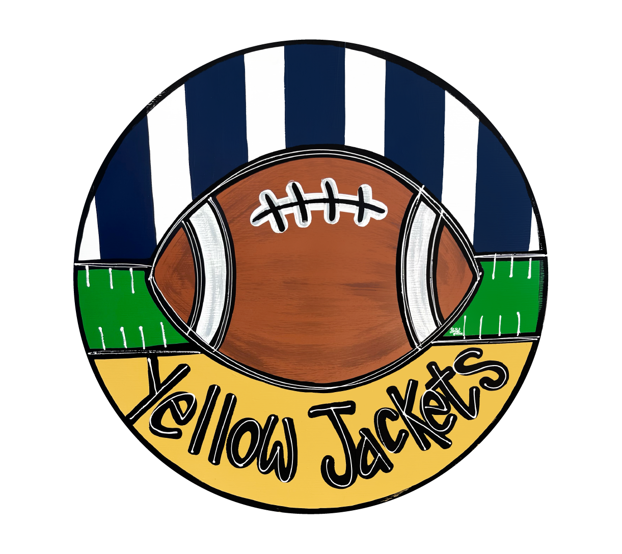 LILY PAD DESIGNS YELLOW JACKETS FOOTBALL CIRCLE