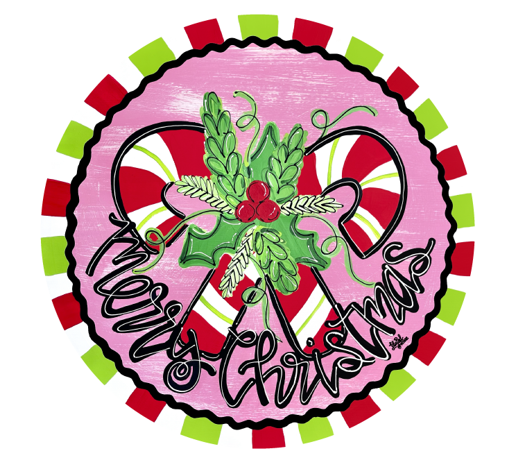 LILY PAD DESIGNS MERRY CHRISTMAS DOUBLE CANDY CANES AND HOLLY