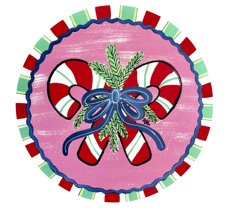 LILY PAD DESIGNS DOUBLE CANDY CANES WITH BLUE RIBBON