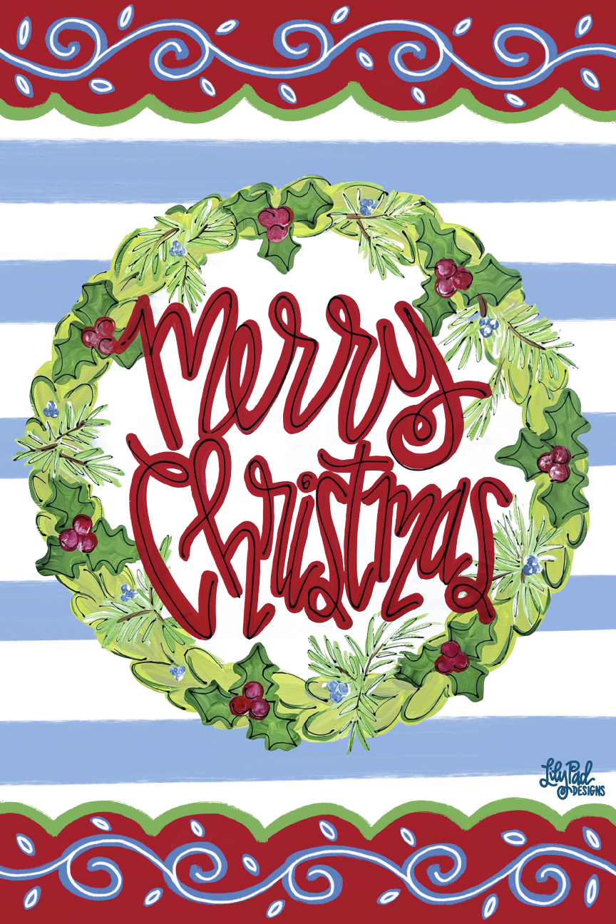 LILY PAD DESIGNS MERRY CHRISTMAS WREATH