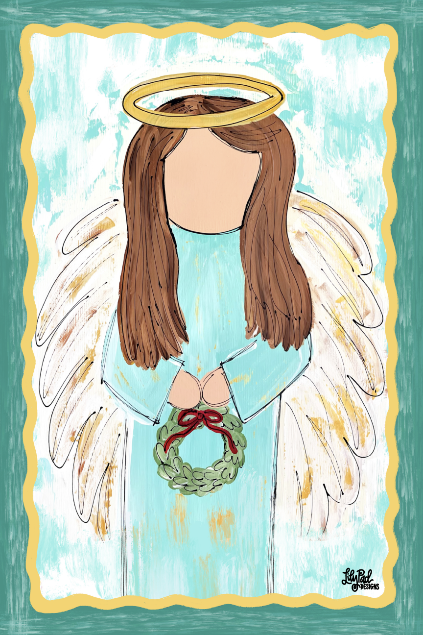 LILY PAD DESIGNS ANGEL WITH WREATH