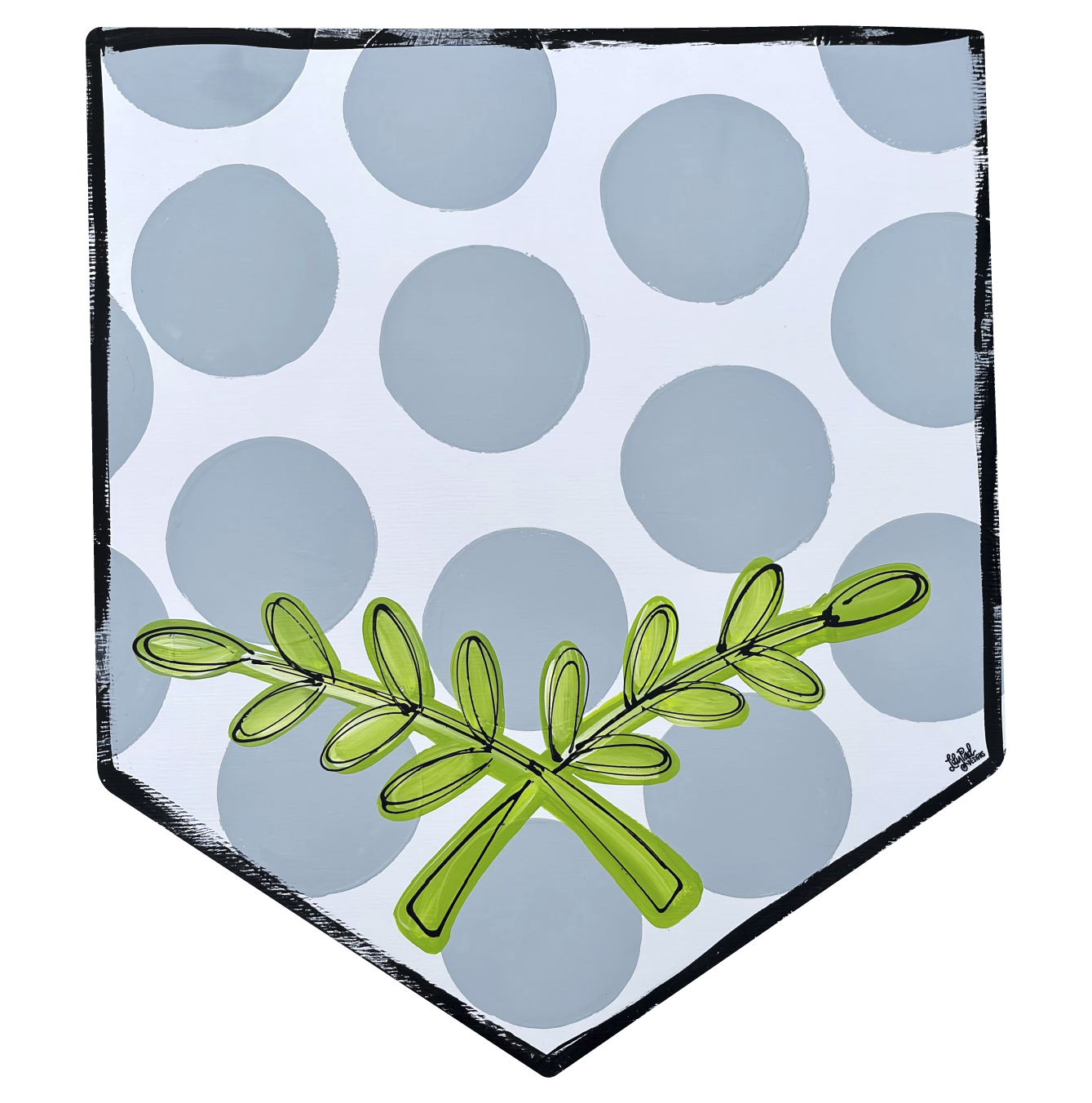 LILY PAD DESIGNS PLAQUE SIGN WITH BLUE DOTS