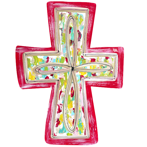 LILY PAD DESIGNS MULTI COLOR PINK CROSS