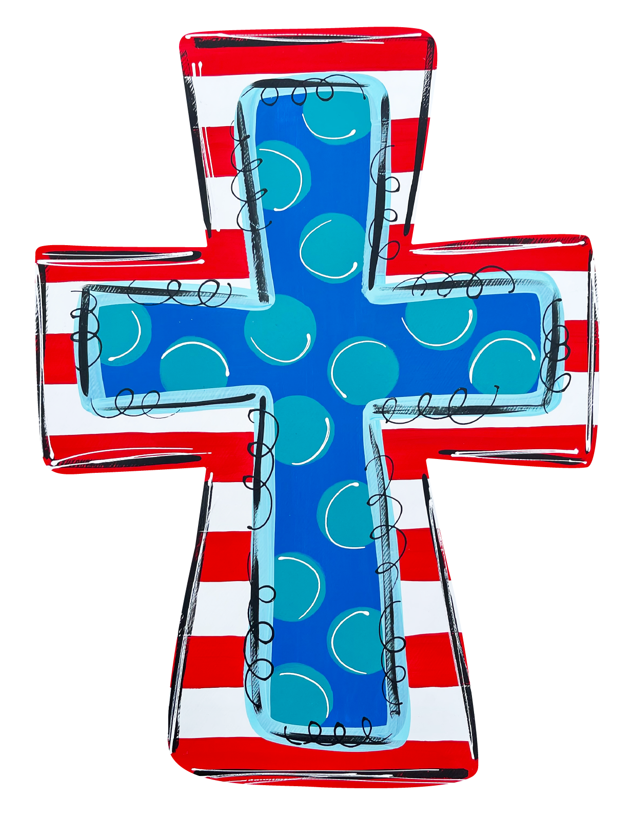 LILY PAD DESIGNS RED WHITE AND BLUE NO WORDS CROSS