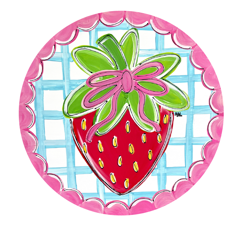 LILY PAD DESIGNS STRAWBERRY WITH BLUE PLAID