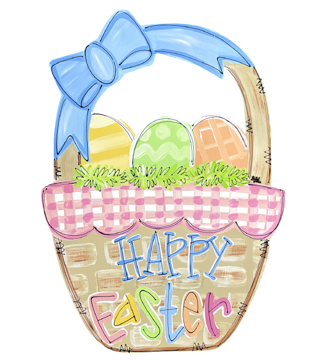 LILY PAD DESIGNS HAPPY EASTER BASKET WITH EGGS
