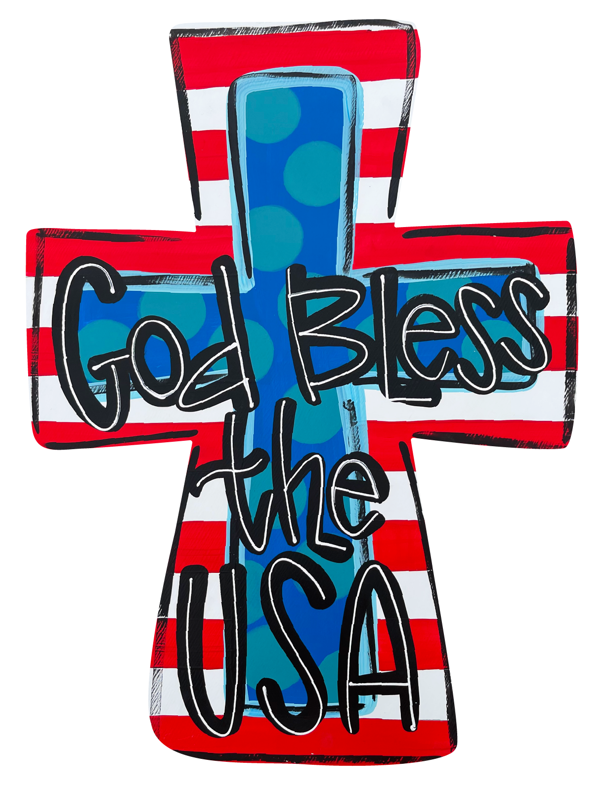 LILY PAD DESIGNS GOD BLESS THE USA CROSS