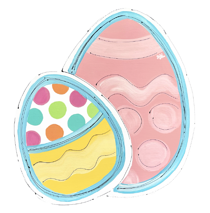 LILY PAD DESIGNS 2 DECORATED EGGS