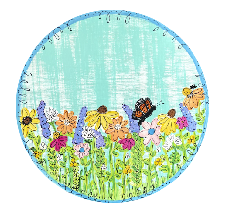 LILY PAD DESIGNS FLORAL CIRCLE WITH BUTTERFLIES