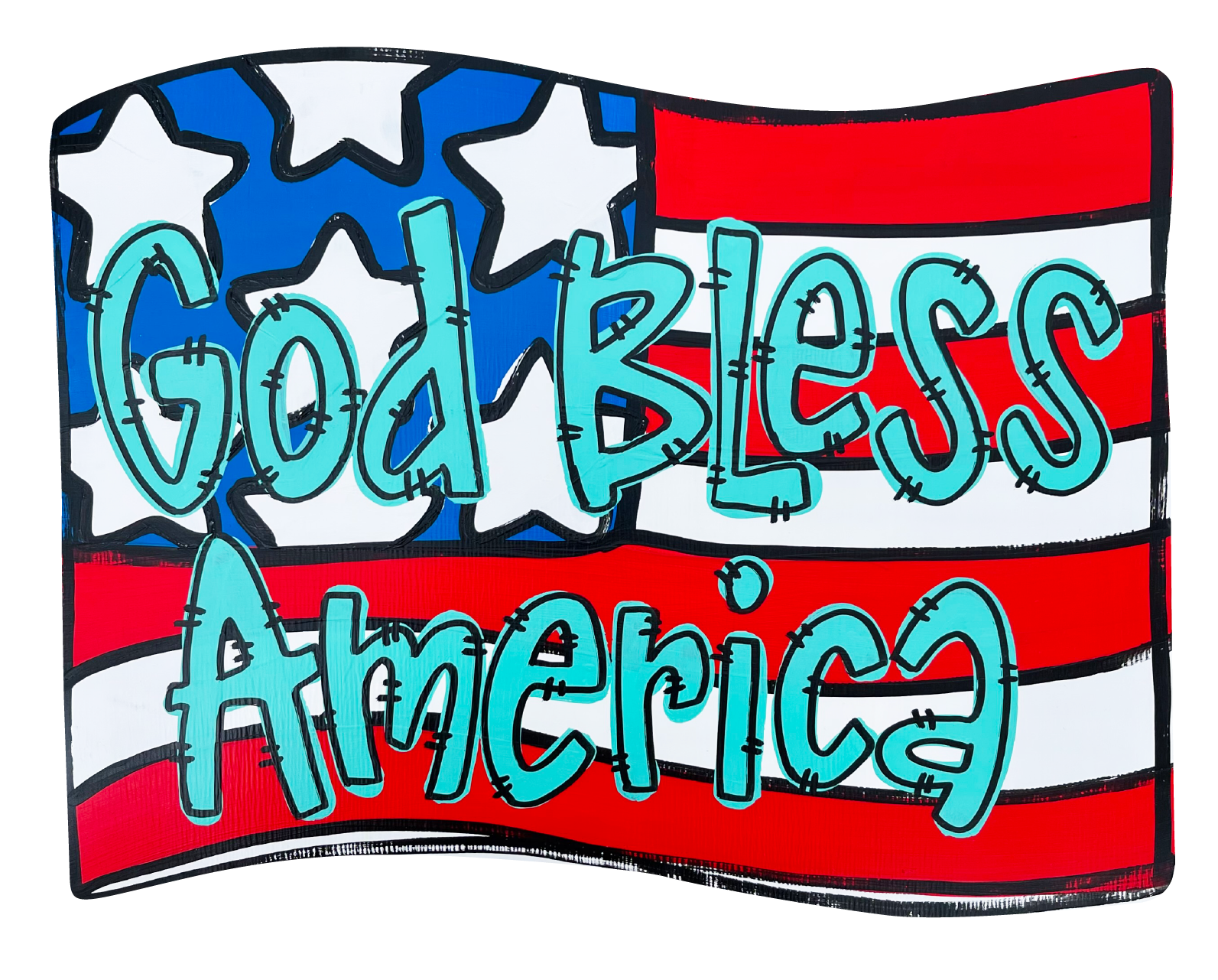 LILY PAD DESIGNS GOD BLESS AMERICA FLAG