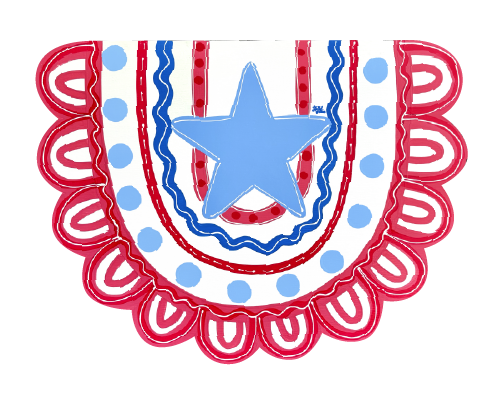 LILY PAD DESIGNS RED WHITE AND BLUE BUNTING