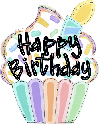 LILY PAD DESIGNS FAINT HAPPY BIRTHDAY CUPCAKE