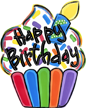LILY PAD DESIGNS BRIGHT HAPPY BIRTHDAY CUPCAKE