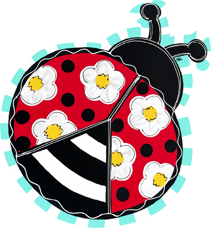 LILY PAD DESIGNS LADY BUG WITH FLOWERS
