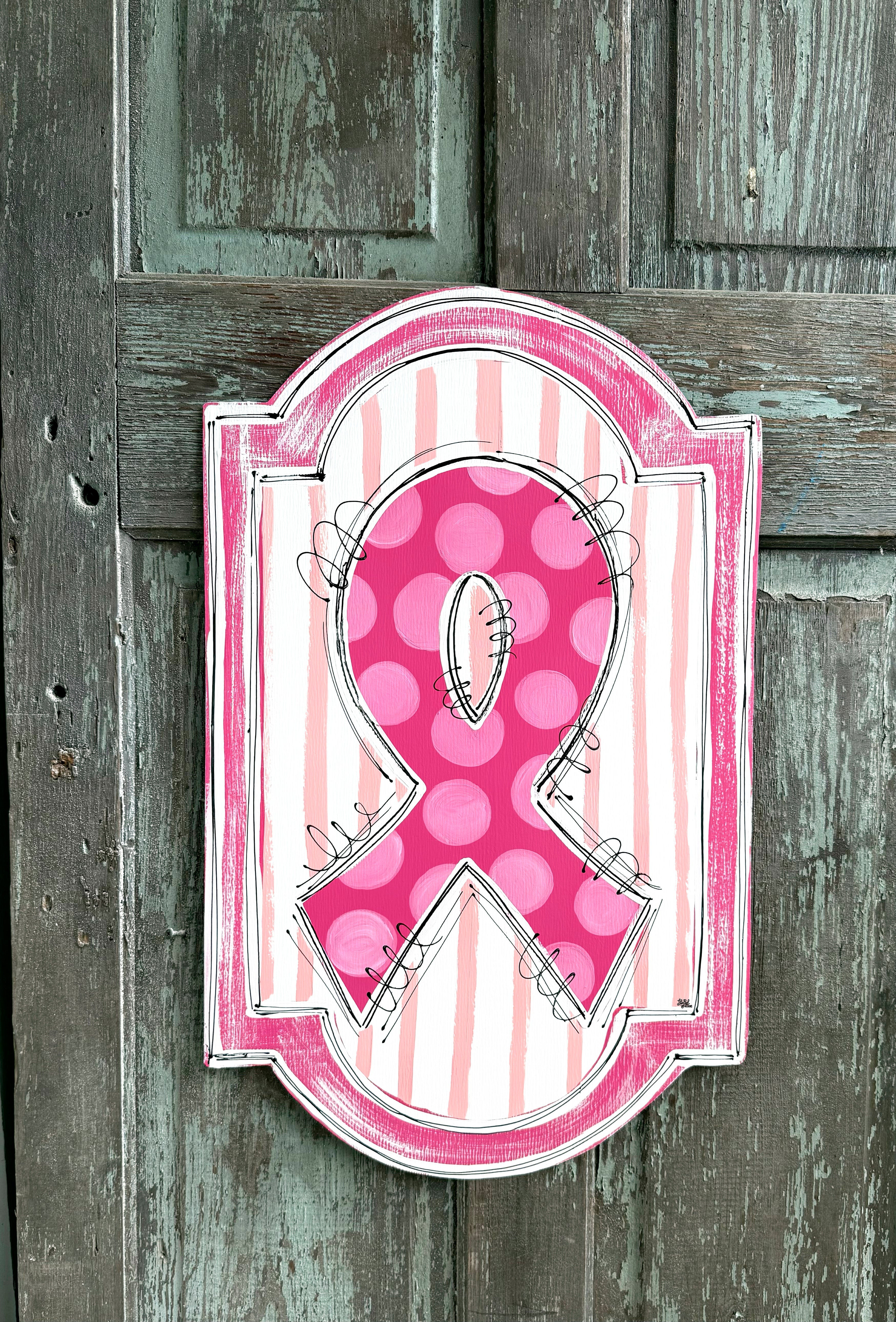 LILY PAD DESIGNS PINK RIBBON PLAQUE