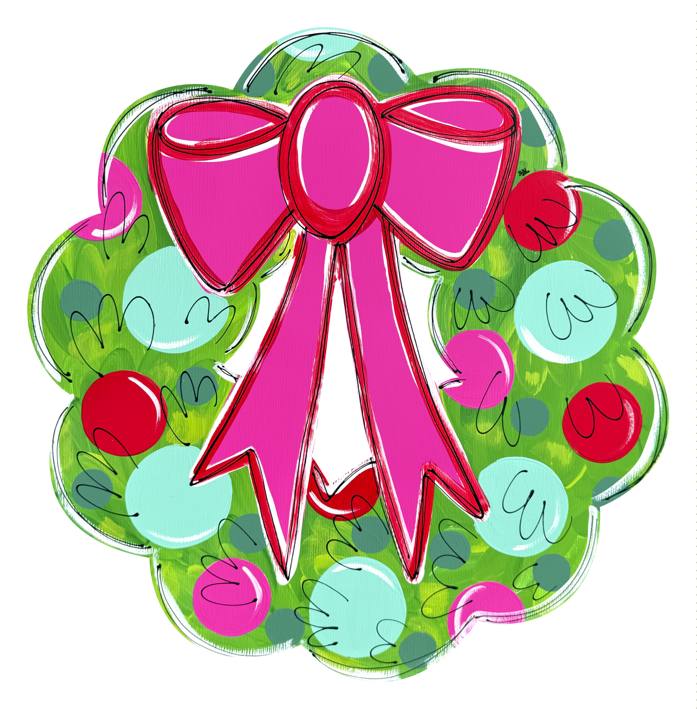 LILY PAD DESIGNS COLORFUL FESTIVE WREATH