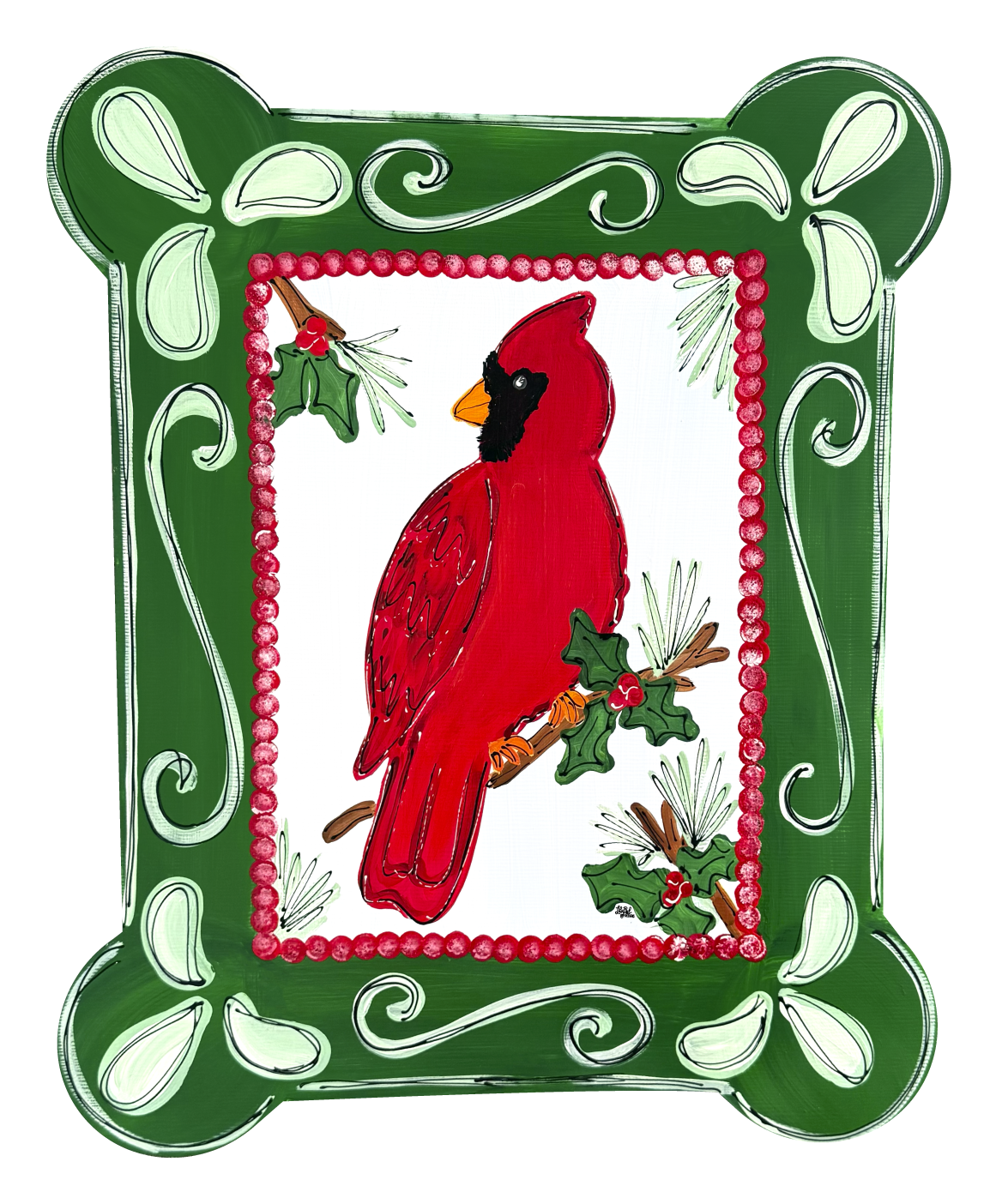 LILY PAD DESIGNS RED BIRD PLAQUE