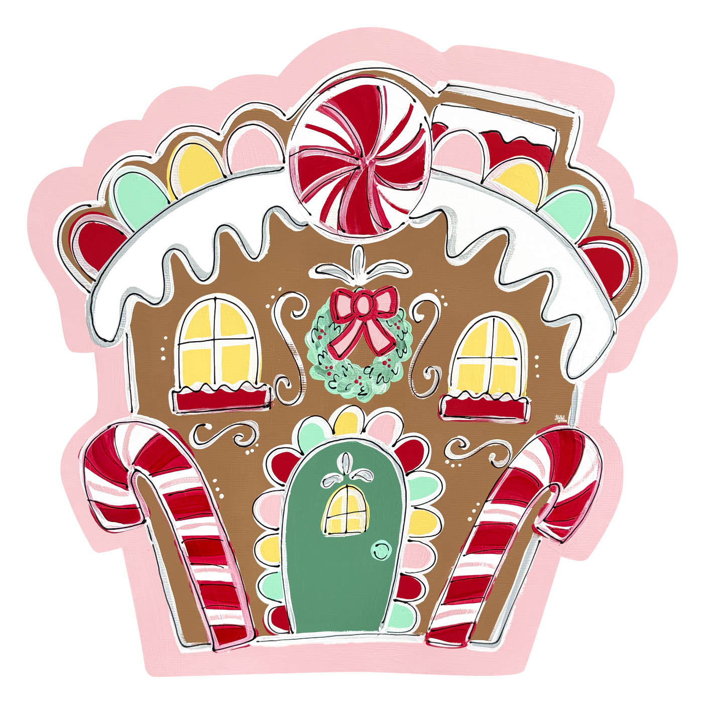 LILY PAD DESIGNS PINK GINGERBREAD HOUSE