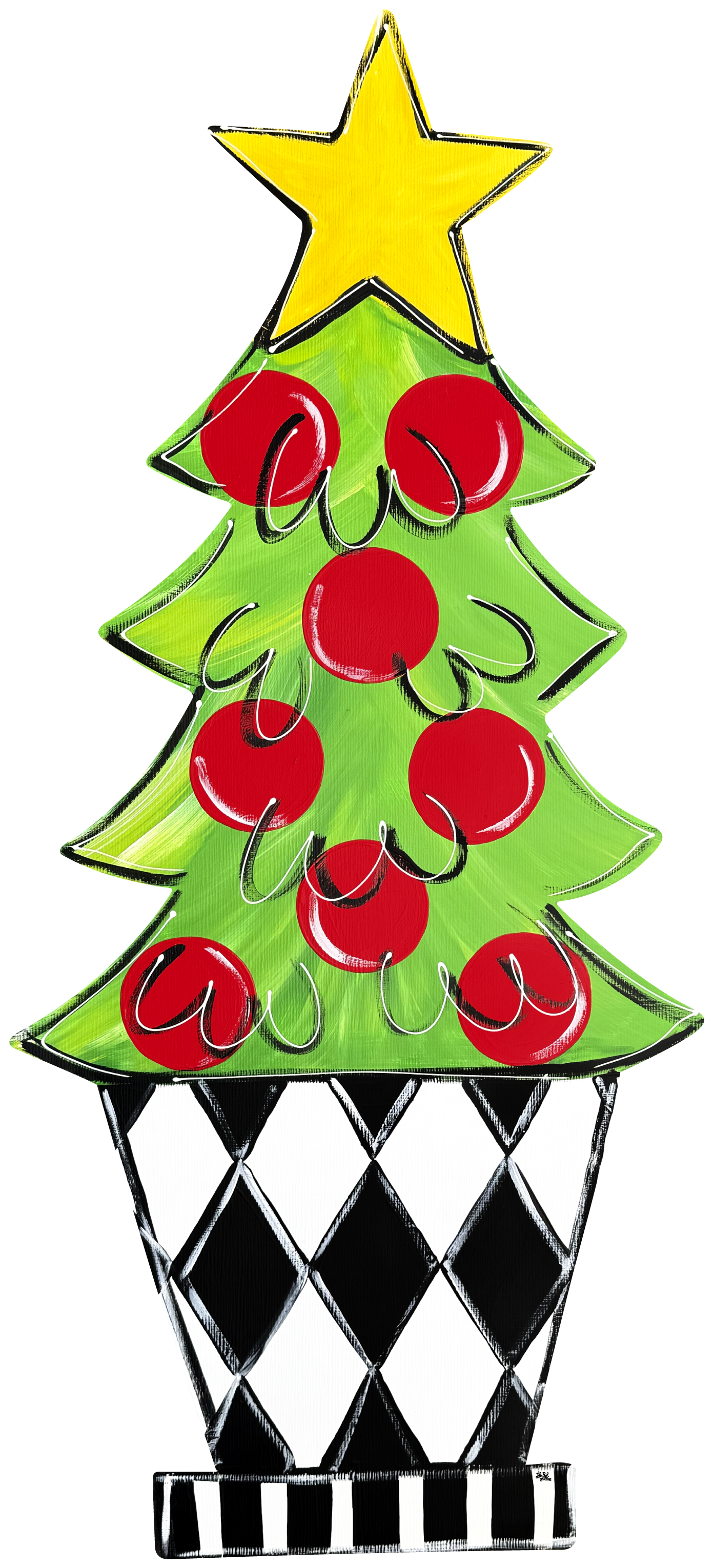 LILY PAD DESIGNS CHRISTMAS TREE WITH RED BULBS