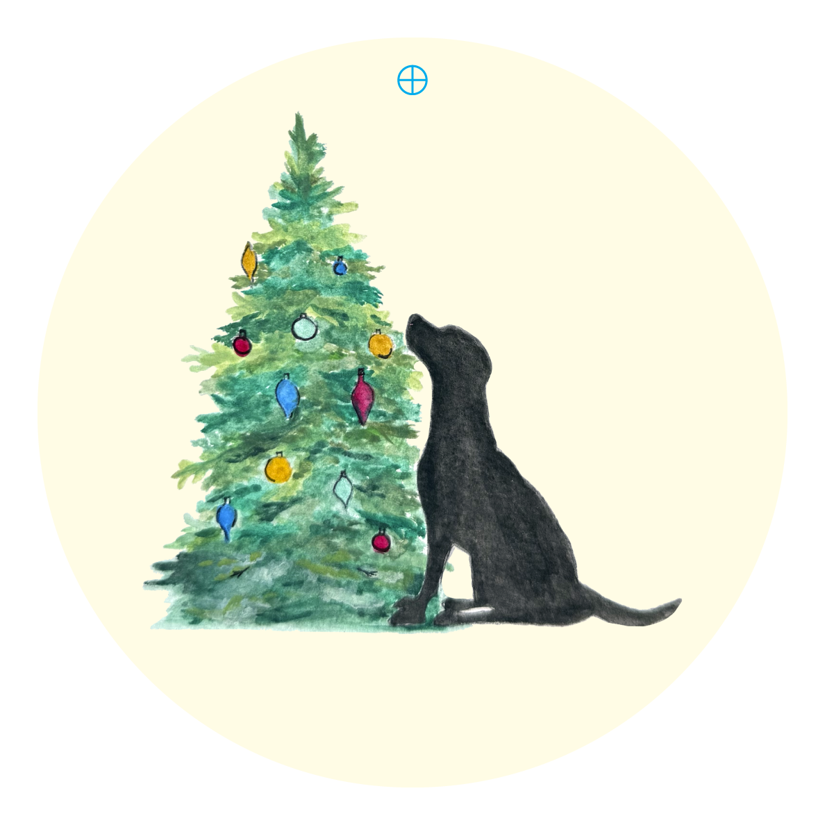 LILY PAD DESIGNS DOG WITH CHRISTMAS TREE
