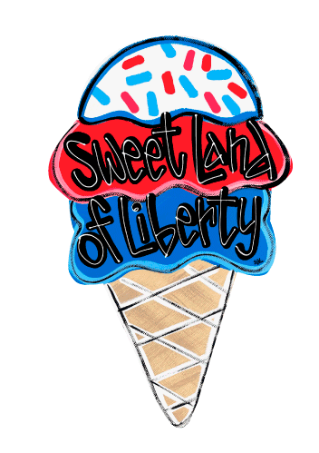 LILY PAD DESIGNS  RED WHITE AND BLUE ICE CREAM CONE SWEET LAND OF LIBERTY