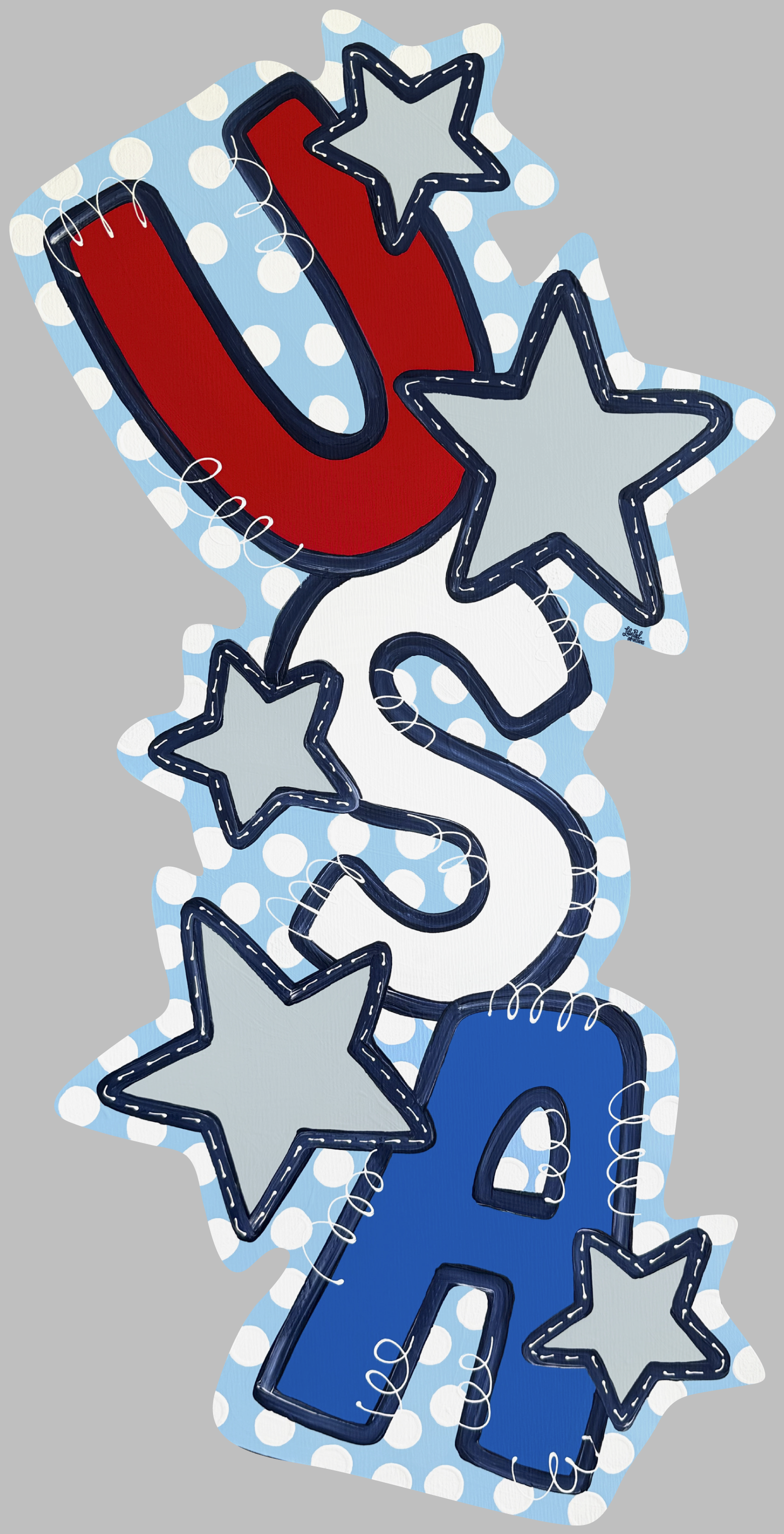 LILY PAD DESIGNS RED WHITE AND BLUE USA WITH STARS