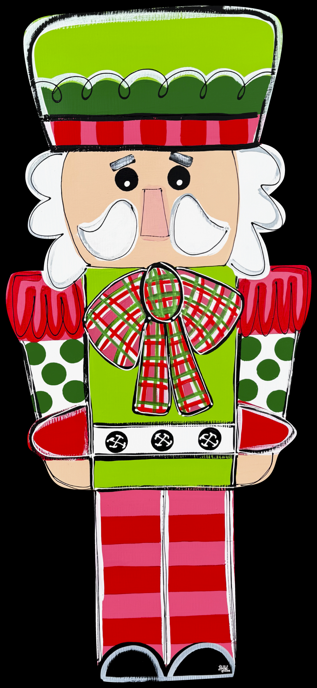 LILY PAD DESIGNS TRADITIONAL NUTCRACKER  GREEN HAT PINK RED OUTFIT