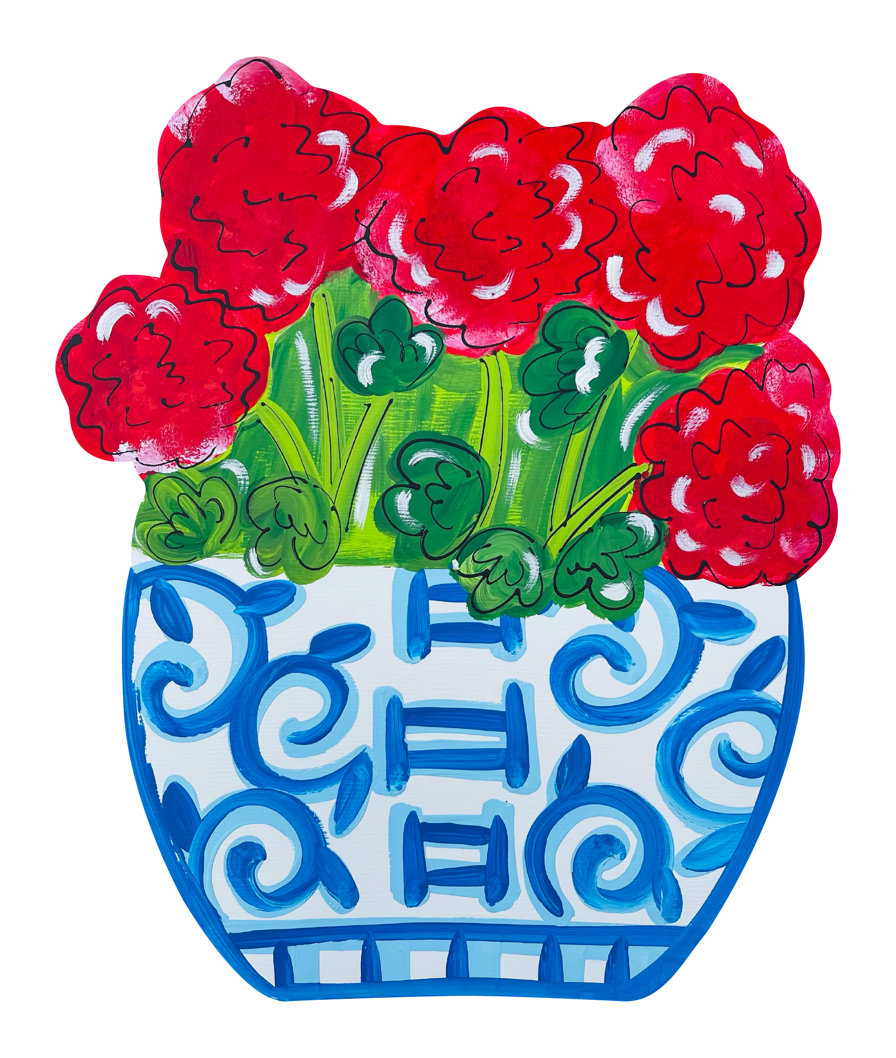 LILY PAD DESIGNS RED GERANIUMS