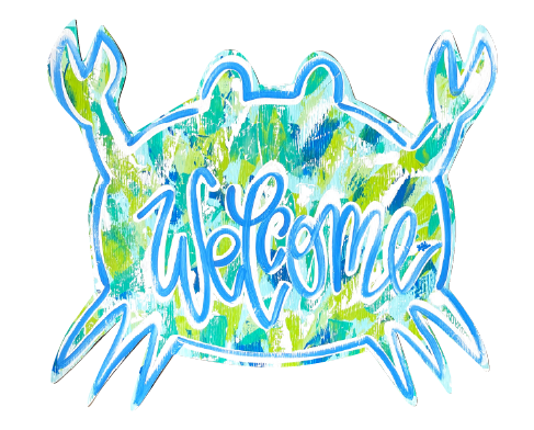 LILY PAD DESIGNS GREEN AND BLUE WELCOME CRAB