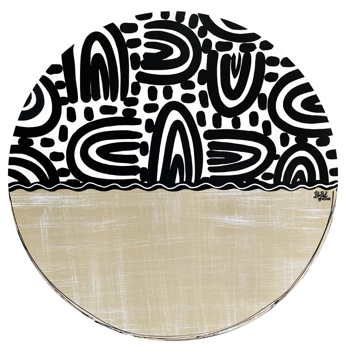 LILY PAD DESIGNS BLACK AND WHITE ABSTRACT CIRCLE