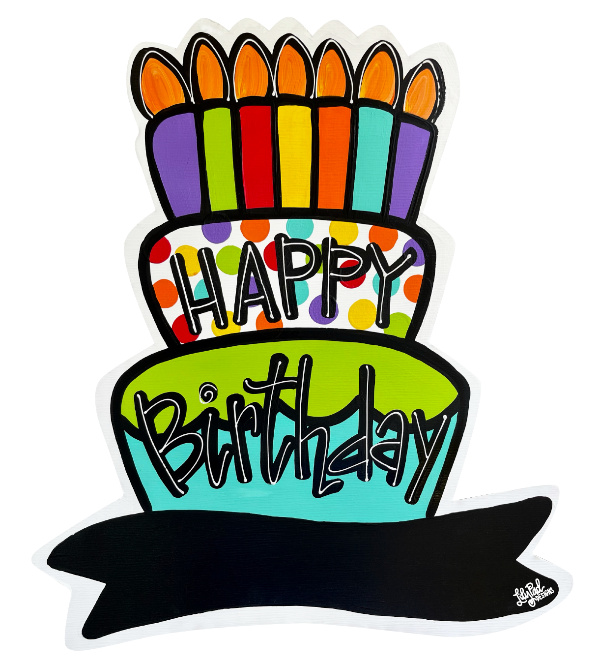 LILY PAD DESIGNS HAPPY BIRTHDAY WITH PURPLE CANDLES