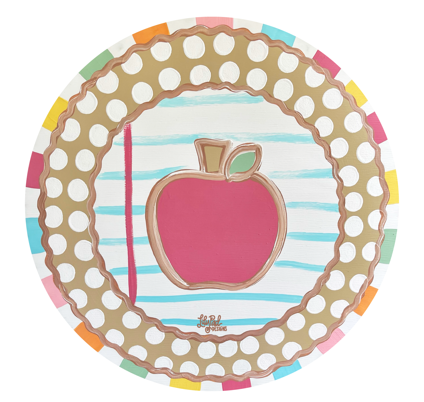 LILY PAD DESIGNS PASTEL CIRCLE WITH APPLE